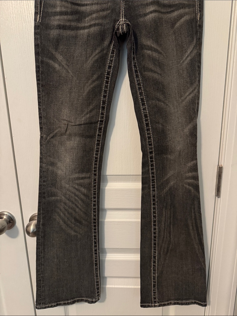 Miss Me Womens 28 Black Washed Boot Jeans with Contrast Stitching - Picture 6 of 13